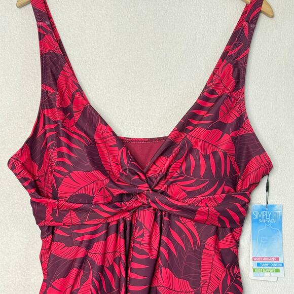Slim Fit One Piece Tropical Swimwear Size 1X - Picture 12 of 12